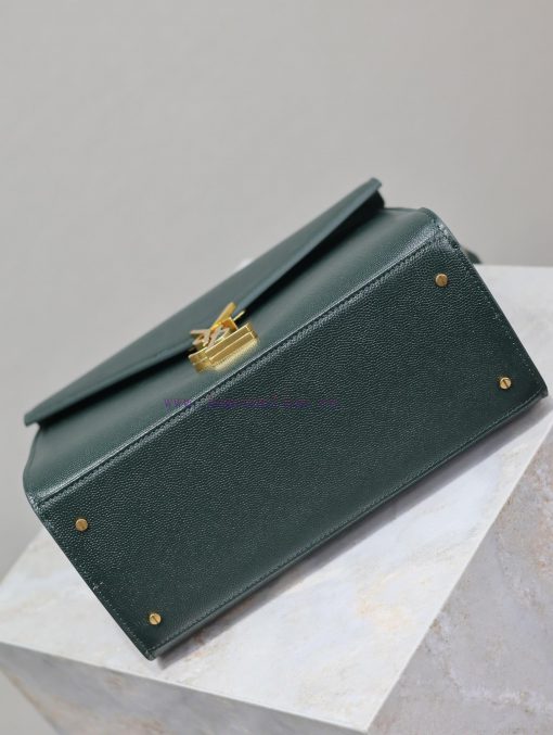 Yves Saint Laurent Bags Green Golden Button CaviarCASSANDRA_ briefcase, made of Italian imported cowhide, paired wit wsx2q22x - Image 8