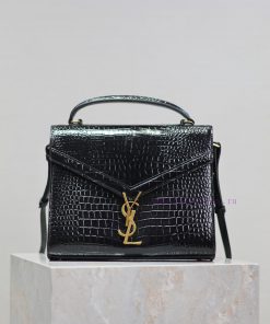 Yves Saint Laurent Bags Black gold buckle crocodile patternCASSANDRA_ briefcase, made of Italian imported cowhide, p qm2yd5wi