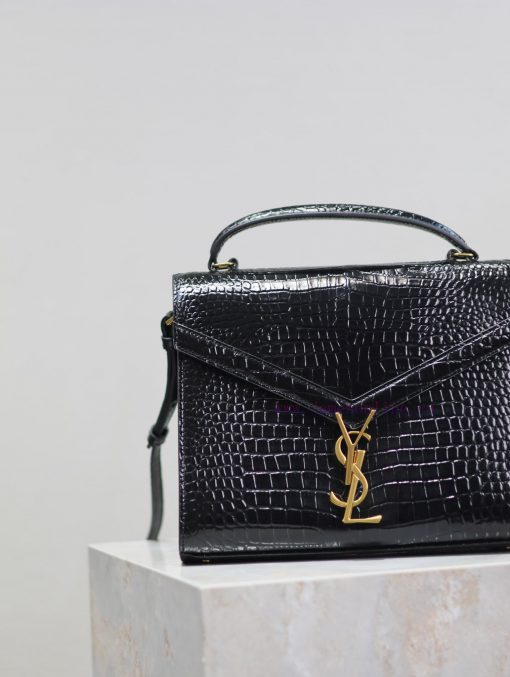 Yves Saint Laurent Bags Black gold buckle crocodile patternCASSANDRA_ briefcase, made of Italian imported cowhide, p qm2yd5wi - Image 3