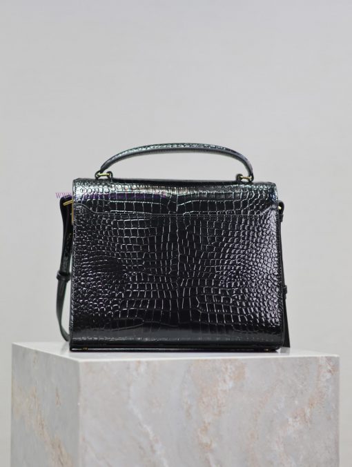 Yves Saint Laurent Bags Black gold buckle crocodile patternCASSANDRA_ briefcase, made of Italian imported cowhide, p qm2yd5wi - Image 6