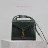 Yves Saint Laurent Bags Green gold buckle crocodile patternThe other design of the CASSANDRA mini handbag series is nu4ybgua