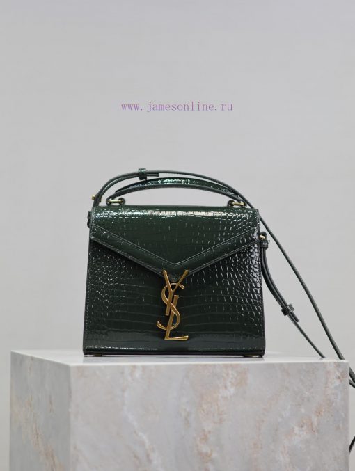 Yves Saint Laurent Bags Green gold buckle crocodile patternThe other design of the CASSANDRA mini handbag series is nu4ybgua