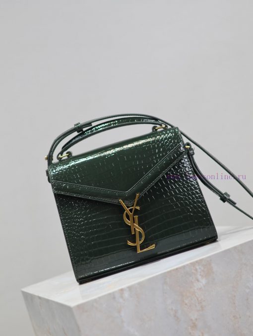 Yves Saint Laurent Bags Green gold buckle crocodile patternThe other design of the CASSANDRA mini handbag series is nu4ybgua - Image 3