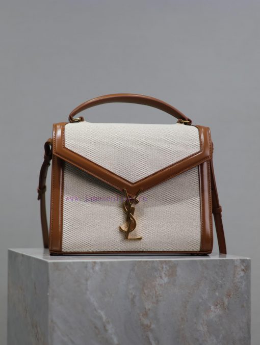 Yves Saint Laurent Bags Earth Gold Button Cotton and HempCASSANDRA_ briefcase, the combination of different material 23kfhkln - Image 2