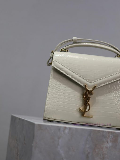 Yves Saint Laurent Bags White gold button crocodile patternThe other design of the CASSANDRA mini handbag series is nyzq4okv - Image 4