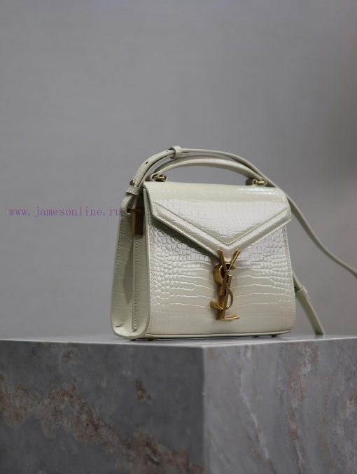 Yves Saint Laurent Bags White gold button crocodile patternThe other design of the CASSANDRA mini handbag series is nyzq4okv - Image 5