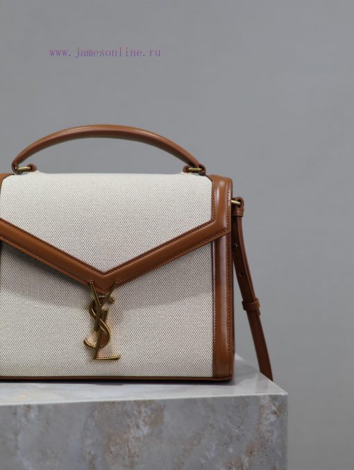 Yves Saint Laurent Bags Earth Gold Button Cotton and HempCASSANDRA_ briefcase, the combination of different material 23kfhkln - Image 4