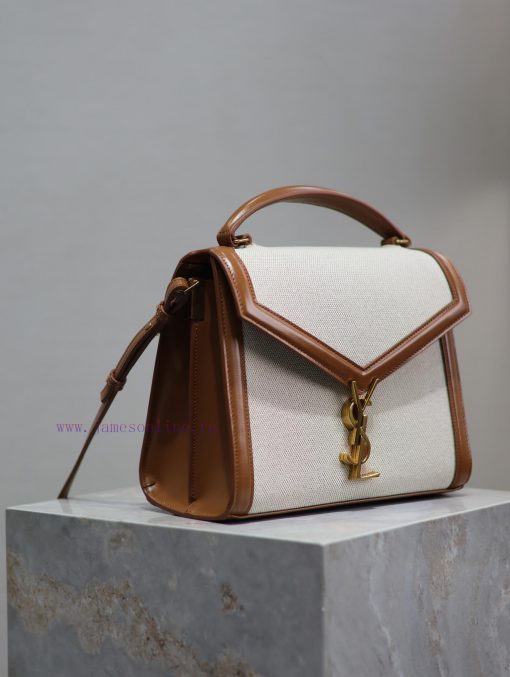 Yves Saint Laurent Bags Earth Gold Button Cotton and HempCASSANDRA_ briefcase, the combination of different material 23kfhkln - Image 5