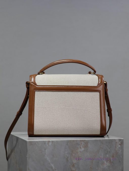 Yves Saint Laurent Bags Earth Gold Button Cotton and HempCASSANDRA_ briefcase, the combination of different material 23kfhkln - Image 7