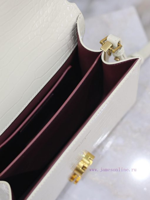 Yves Saint Laurent Bags White gold button crocodile patternThe other design of the CASSANDRA mini handbag series is nyzq4okv - Image 10