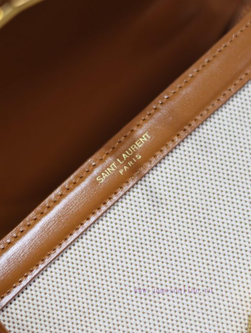 Yves Saint Laurent Bags Earth Gold Button Cotton and HempCASSANDRA_ briefcase, the combination of different material 3mpzxiom - Image 9