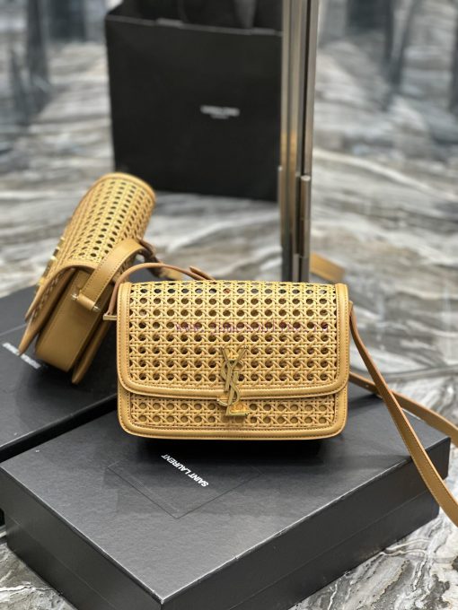 Yves Saint Laurent Bags 𝑺𝑶𝑳𝑭𝑬𝑹𝑰𝑵𝑶 𝑩𝑶𝑿 Apricot bamboo weaving with cowhide 2cmMust be popular, it conquered the entir i0pe4lzh
