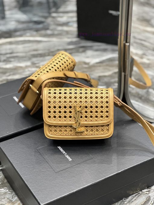 Yves Saint Laurent Bags 𝑺𝑶𝑳𝑭𝑬𝑹𝑰𝑵𝑶 𝑩𝑶𝑿 Apricot bamboo weaving with cowhide, 19cmMust be popular, it conquered the ent 4ne5sjfv - Image 2