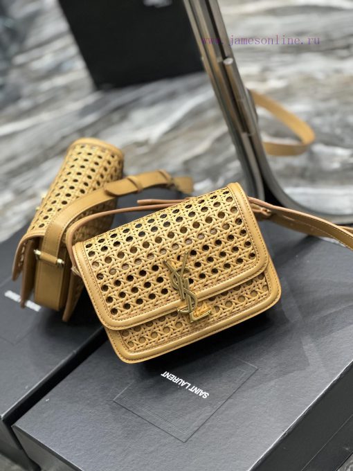 Yves Saint Laurent Bags 𝑺𝑶𝑳𝑭𝑬𝑹𝑰𝑵𝑶 𝑩𝑶𝑿 Apricot bamboo weaving with cowhide, 19cmMust be popular, it conquered the ent 4ne5sjfv - Image 3