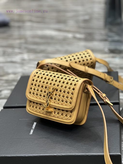 Yves Saint Laurent Bags 𝑺𝑶𝑳𝑭𝑬𝑹𝑰𝑵𝑶 𝑩𝑶𝑿 Apricot bamboo weaving with cowhide, 19cmMust be popular, it conquered the ent 4ne5sjfv - Image 4