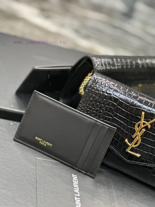 Yves Saint Laurent Bags 𝑈𝑝𝑡𝑜𝑤𝑛 _ Mini envelope packageBlack crocodile patterned gold buckle_The most classic iconic go0zfzoj - Image 4