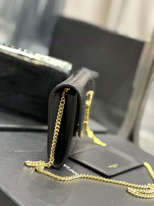 Yves Saint Laurent Bags 𝑈𝑝𝑡𝑜𝑤𝑛 _ Mini envelope packageBlack crocodile patterned gold buckle_The most classic iconic go0zfzoj - Image 6