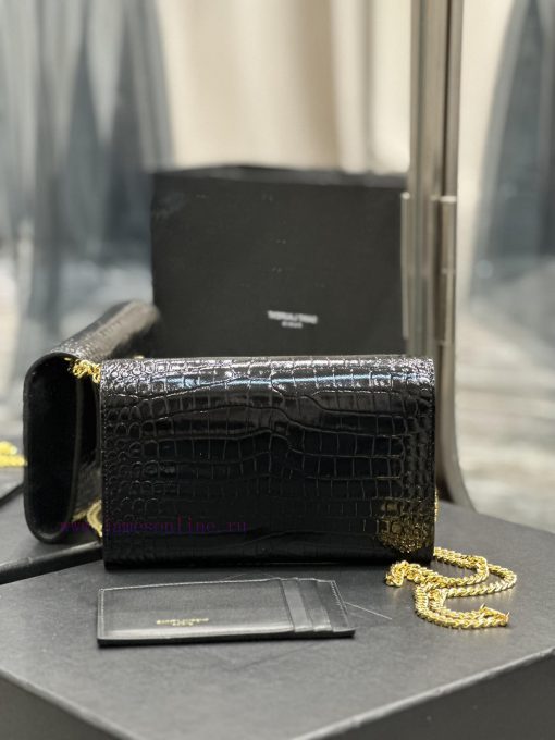 Yves Saint Laurent Bags 𝑈𝑝𝑡𝑜𝑤𝑛 _ Mini envelope packageBlack crocodile patterned gold buckle_The most classic iconic go0zfzoj - Image 10