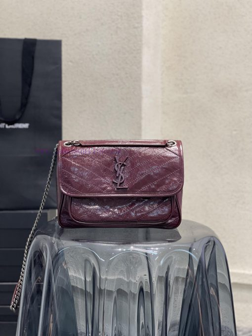 Yves Saint Laurent Bags 𝐍𝐢𝐤𝐢𝟐𝟖𝐜𝐦 _ Wine RedBreakthrough in using used oil wax cowhide, the waxing effect is a bit li 6e7o7e9q - Image 2