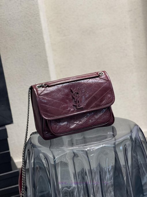 Yves Saint Laurent Bags 𝐍𝐢𝐤𝐢𝟐𝟖𝐜𝐦 _ Wine RedBreakthrough in using used oil wax cowhide, the waxing effect is a bit li 6e7o7e9q - Image 3
