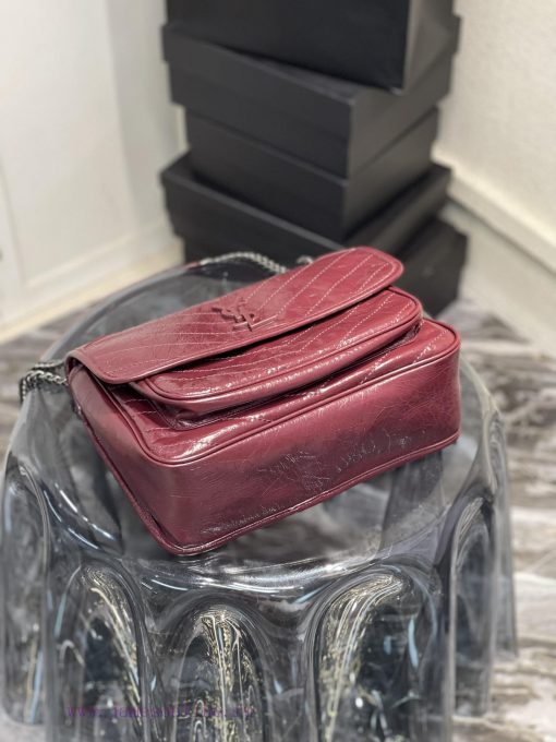 Yves Saint Laurent Bags 𝐍𝐢𝐤𝐢𝟐𝟖𝐜𝐦 _ Wine RedBreakthrough in using used oil wax cowhide, the waxing effect is a bit li 6e7o7e9q - Image 8