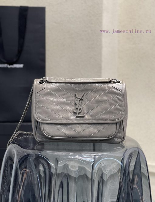 Yves Saint Laurent Bags 𝐍𝐢𝐤𝐢𝟐𝟖𝐜𝐦 _ GreyBreakthrough in using used oil wax cowhide, the waxing effect is a bit like a jx4f3z2u