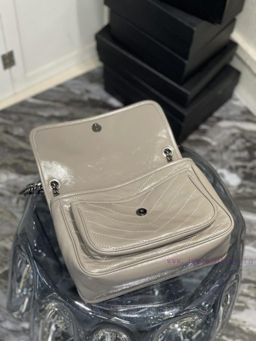 Yves Saint Laurent Bags 𝐍𝐢𝐤𝐢𝟐𝟖𝐜𝐦 _ GreyBreakthrough in using used oil wax cowhide, the waxing effect is a bit like a jx4f3z2u - Image 8