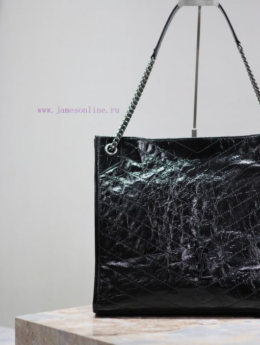 Yves Saint Laurent Bags NewNiki shopping bag_ LargeImported wrinkled oil wax cowhide from Italy, wrapped entirely in katuqm4s - Image 3