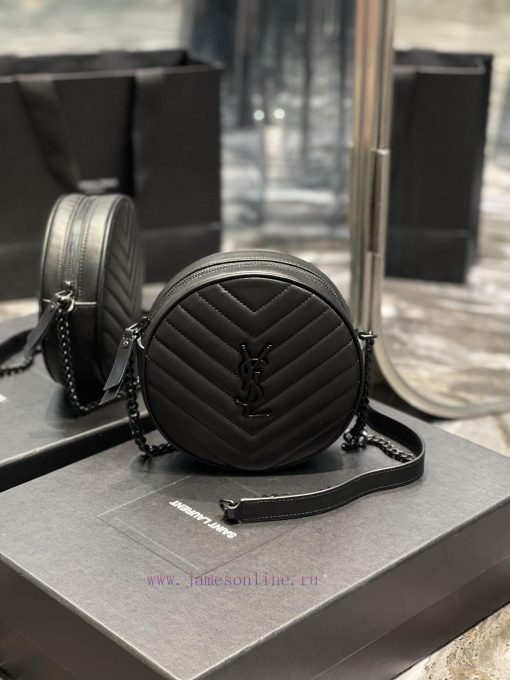 Yves Saint Laurent Bags The latest VINYLE cute round bag is made of imported Italian cowhide, carefully crafted with 64qah8pc - Image 2
