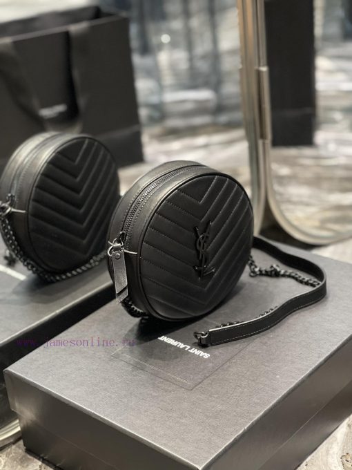 Yves Saint Laurent Bags The latest VINYLE cute round bag is made of imported Italian cowhide, carefully crafted with 64qah8pc - Image 3
