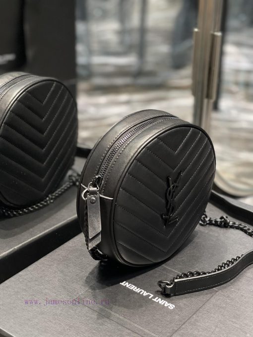 Yves Saint Laurent Bags The latest VINYLE cute round bag is made of imported Italian cowhide, carefully crafted with 64qah8pc - Image 4