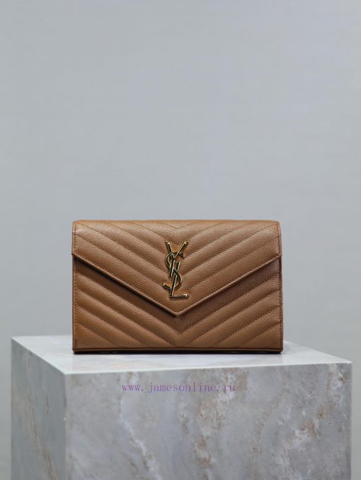 Yves Saint Laurent Bags Caramel Golden Button Caviar_MONOGRAM Envelope Package A super practical small bag, the most 0s4m60lz - Image 2