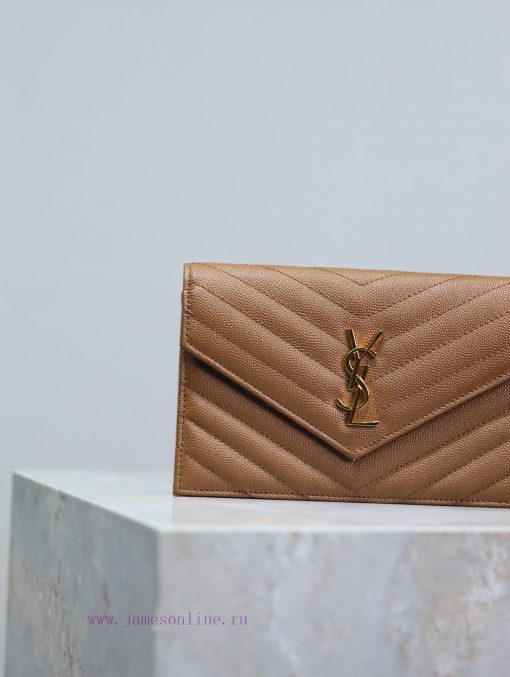 Yves Saint Laurent Bags Caramel Golden Button Caviar_The WoC small envelope bag is coming soon. When it comes to env 3u5psrb5 - Image 4