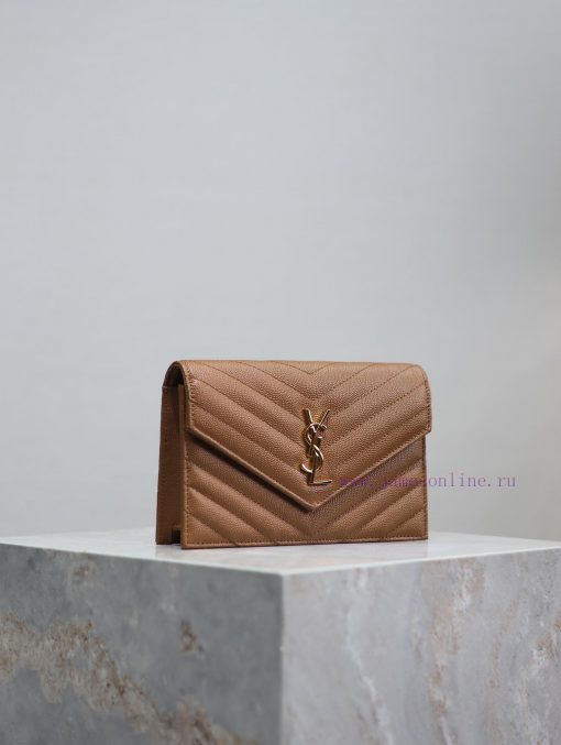 Yves Saint Laurent Bags Caramel Golden Button Caviar_The WoC small envelope bag is coming soon. When it comes to env 3u5psrb5 - Image 6