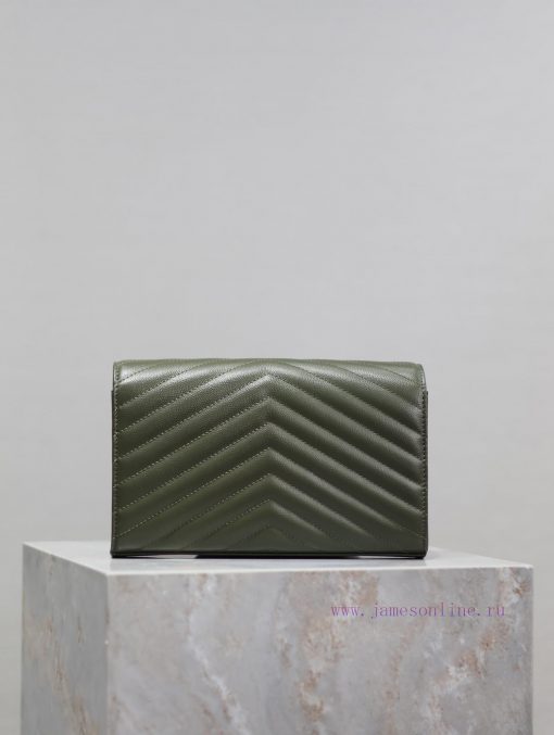 Yves Saint Laurent Bags Olive green gold button caviar_MONOGRAM Envelope Package A super practical small bag, the mo 41gsiw1o - Image 6