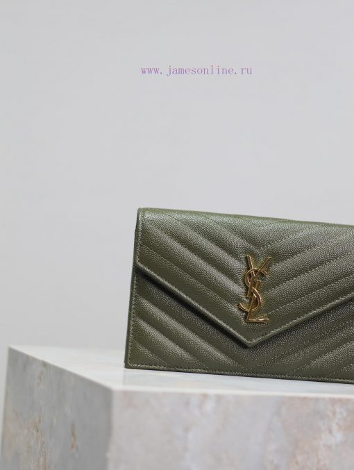 Yves Saint Laurent Bags Olive green gold button caviar_The WoC small envelope bag is coming soon. When it comes to e mei0llyv - Image 5
