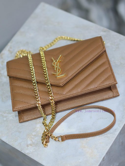 Yves Saint Laurent Bags Caramel Golden Button Caviar_The WoC small envelope bag is coming soon. When it comes to env 3u5psrb5 - Image 8