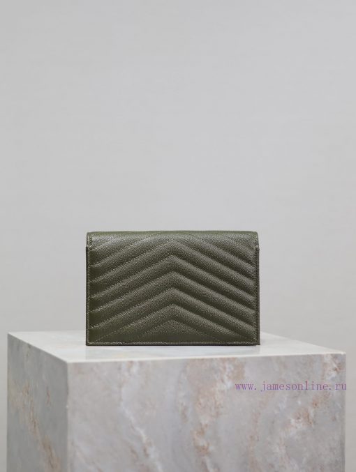 Yves Saint Laurent Bags Olive green gold button caviar_The WoC small envelope bag is coming soon. When it comes to e mei0llyv - Image 7