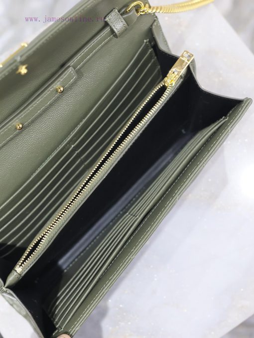 Yves Saint Laurent Bags Olive green gold button caviar_MONOGRAM Envelope Package A super practical small bag, the mo 41gsiw1o - Image 9