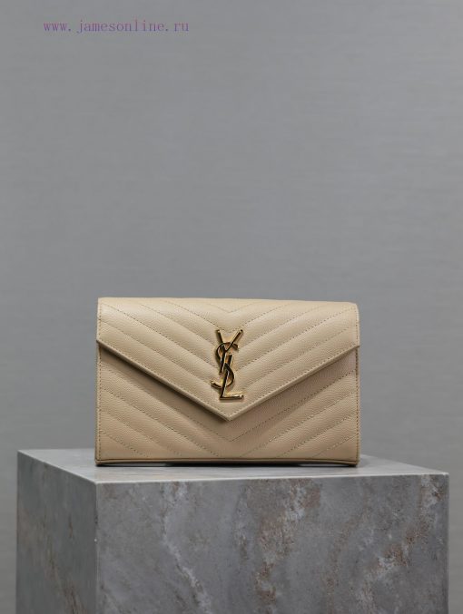 Yves Saint Laurent Bags Apricot colored golden buckle caviar_MONOGRAM Envelope Package A super practical small bag, 2drp31cd - Image 2
