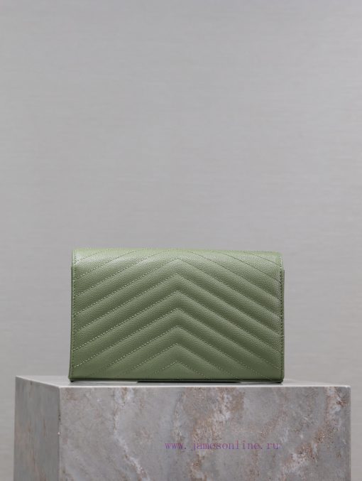 Yves Saint Laurent Bags Avocado green gold button caviar_MONOGRAM Envelope Package A super practical small bag, the 63zyxer3 - Image 6