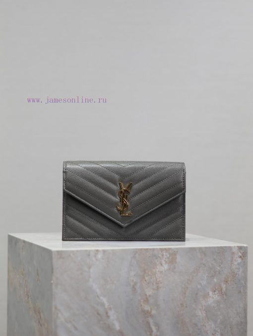 Yves Saint Laurent Bags Grey Golden Button Caviar_The WoC small envelope bag is coming soon. When it comes to envelo uq67bej6