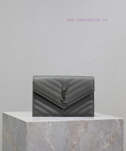 Yves Saint Laurent Bags Grey silver button caviar_The WoC small envelope bag is coming soon. When it comes to envelo mhpkxypp