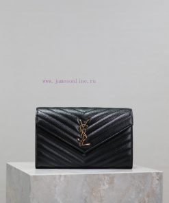 Yves Saint Laurent Bags Black gold button caviar_MONOGRAM Envelope Package A super practical small bag, the most cla c9oxbdje