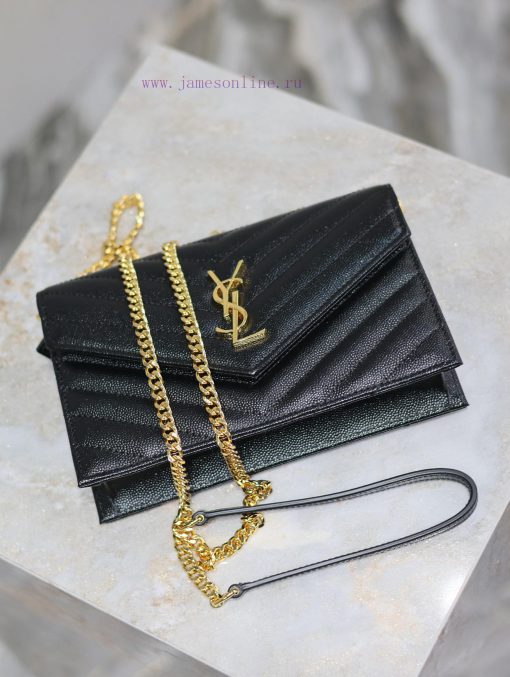 Yves Saint Laurent Bags Black gold button caviar_The WoC small envelope bag is coming soon. When it comes to envelop g0ndaabt - Image 7
