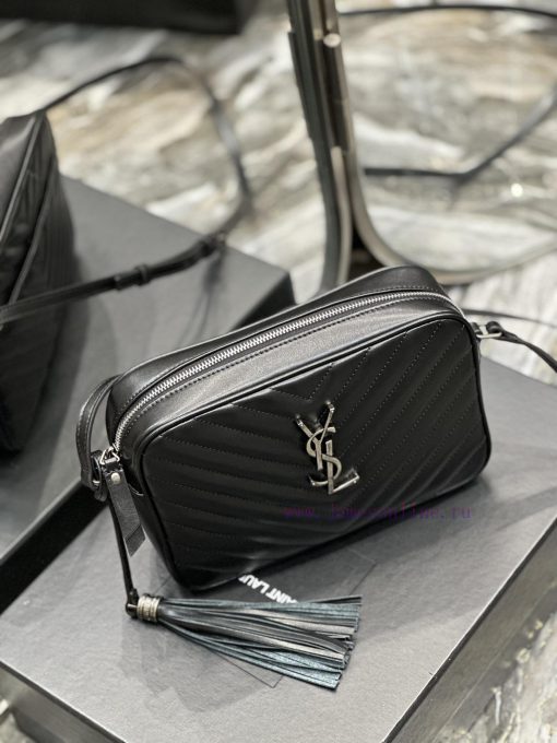 Yves Saint Laurent Bags NewLou Camera Bag - Black Silver BuckleTop level imported Italian cowhide camera bag. Hong K 3nzh5oz7 - Image 6