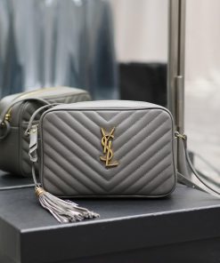 Yves Saint Laurent Bags NewLou Camera Bag - Grey Gold BuckleTop level imported Italian cowhide camera bag. Hong Kong cy4zobaq