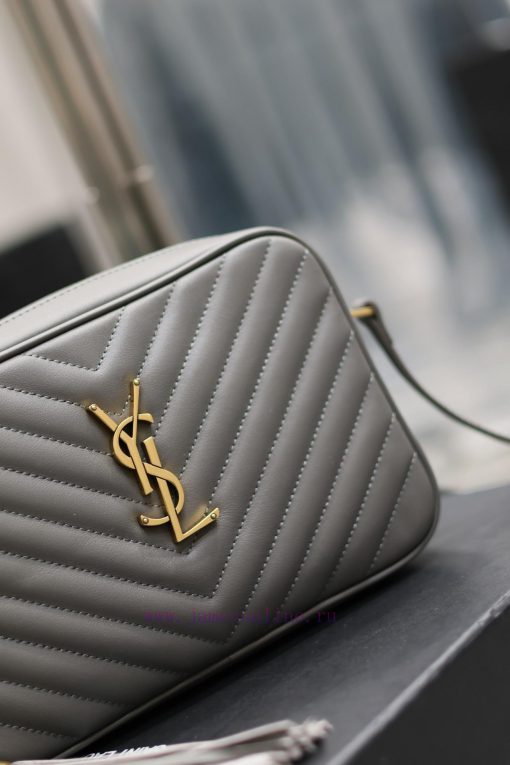 Yves Saint Laurent Bags NewLou Camera Bag - Grey Gold BuckleTop level imported Italian cowhide camera bag. Hong Kong cy4zobaq - Image 5