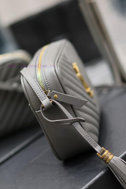 Yves Saint Laurent Bags NewLou Camera Bag - Grey Gold BuckleTop level imported Italian cowhide camera bag. Hong Kong cy4zobaq - Image 6