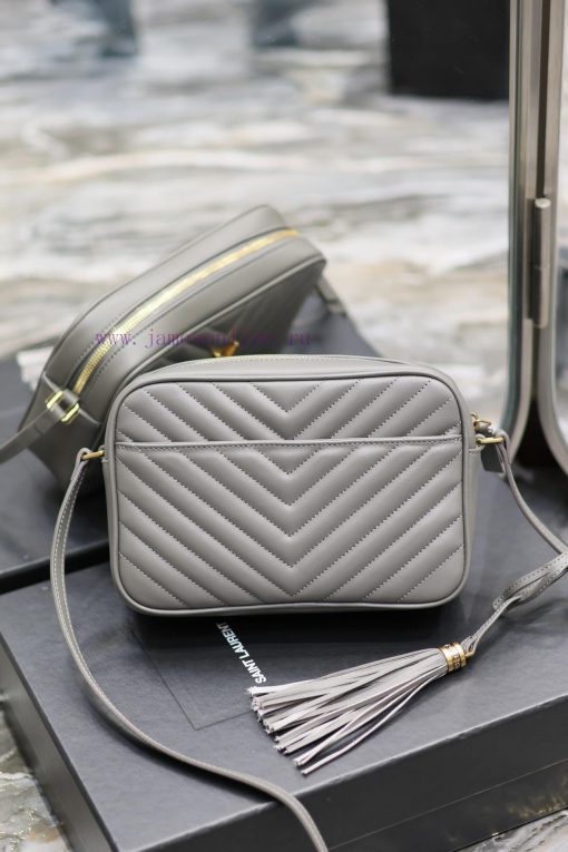 Yves Saint Laurent Bags NewLou Camera Bag - Grey Gold BuckleTop level imported Italian cowhide camera bag. Hong Kong cy4zobaq - Image 9